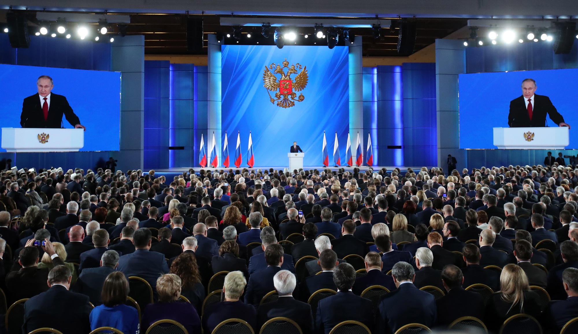  Ежегодное послание Президента России Владимира Путина Федеральному Собранию. Фото: Вячеслав Прокофьев/ТАСС